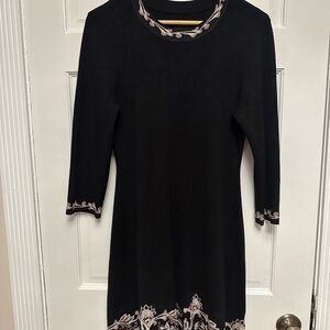 JH Collectibles Black  Dress with tan  Accents.feel like a sweater